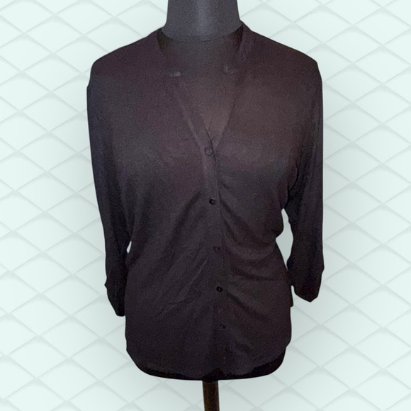 NIC + ZOE NZT SWEET DREAMS CONVERTIBLE SLEEVE SHIRT - Black Onyx Plus 1X - Picture 2 of 15